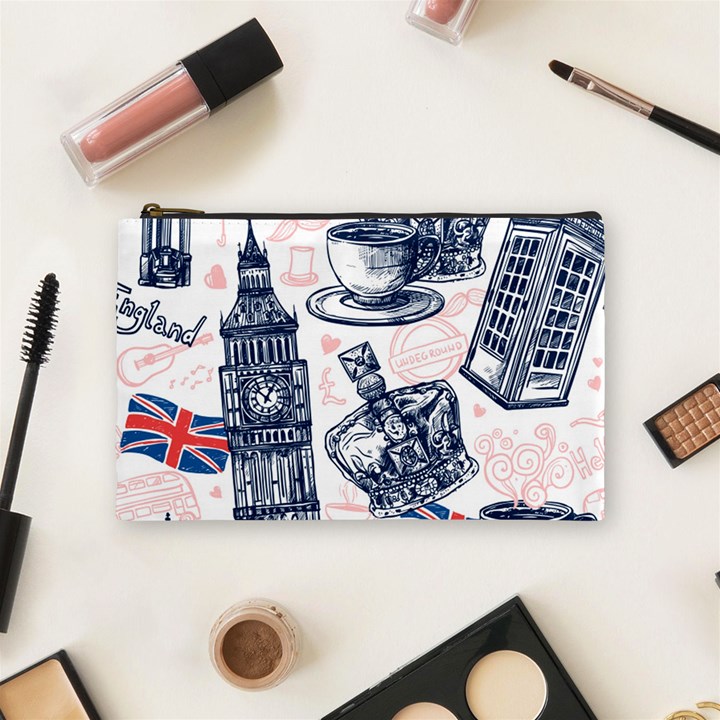 London-seamless-pattern Cosmetic Bag (Medium)