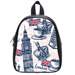 London-seamless-pattern School Bag (small) by Vaneshart