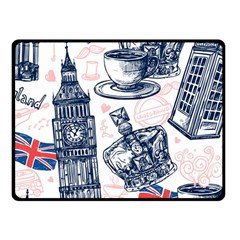 London-seamless-pattern Fleece Blanket (small) by Vaneshart