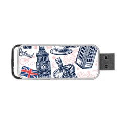 London-seamless-pattern Portable Usb Flash (one Side) by Vaneshart