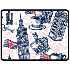 London-seamless-pattern Double Sided Fleece Blanket (large) 