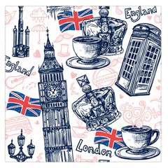 London-seamless-pattern Large Satin Scarf (square) by Vaneshart