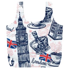 London-seamless-pattern Full Print Recycle Bag (xxl) by Vaneshart