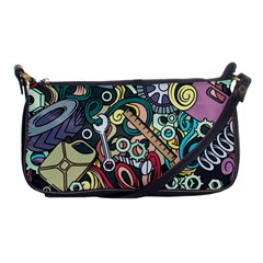 Cartoon-cute-doodles-hand-drawn-auto-service-seamless-pattern Shoulder Clutch Bag by Vaneshart