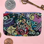 Cartoon-cute-doodles-hand-drawn-auto-service-seamless-pattern Large Coin Purse Front