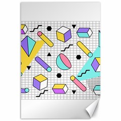 Tridimensional-pastel-shapes-background-memphis-style Canvas 12  X 18  by Vaneshart