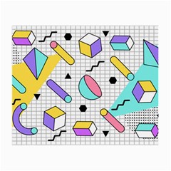 Tridimensional-pastel-shapes-background-memphis-style Small Glasses Cloth (2 Sides) by Vaneshart