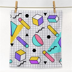 Tridimensional-pastel-shapes-background-memphis-style Face Towel by Vaneshart