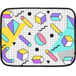 Tridimensional-pastel-shapes-background-memphis-style Double Sided Fleece Blanket (Mini)  35 x27  Blanket Front