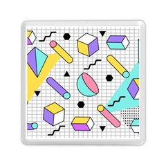 Tridimensional-pastel-shapes-background-memphis-style Memory Card Reader (square) by Vaneshart