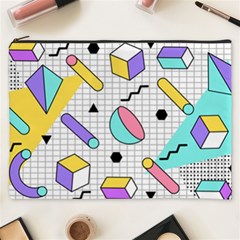 Tridimensional-pastel-shapes-background-memphis-style Cosmetic Bag (xxxl) by Vaneshart