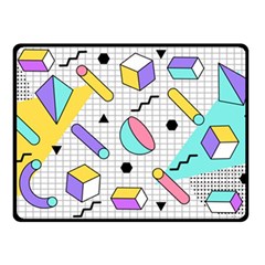 Tridimensional-pastel-shapes-background-memphis-style Double Sided Fleece Blanket (small)  by Vaneshart