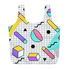 Tridimensional-pastel-shapes-background-memphis-style Full Print Recycle Bag (l) by Vaneshart