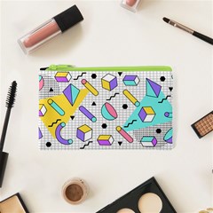 Tridimensional-pastel-shapes-background-memphis-style Cosmetic Bag (xs) by Vaneshart