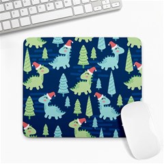 Cute-dinosaurs-animal-seamless-pattern-doodle-dino-winter-theme Large Mousepads by Vaneshart