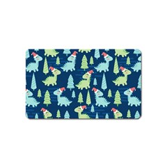 Cute-dinosaurs-animal-seamless-pattern-doodle-dino-winter-theme Magnet (name Card) by Vaneshart