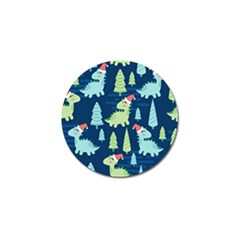 Cute-dinosaurs-animal-seamless-pattern-doodle-dino-winter-theme Golf Ball Marker by Vaneshart