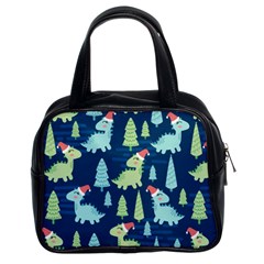 Cute-dinosaurs-animal-seamless-pattern-doodle-dino-winter-theme Classic Handbag (two Sides) by Vaneshart