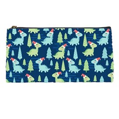 Cute-dinosaurs-animal-seamless-pattern-doodle-dino-winter-theme Pencil Case by Vaneshart