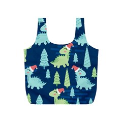 Cute-dinosaurs-animal-seamless-pattern-doodle-dino-winter-theme Full Print Recycle Bag (s) by Vaneshart