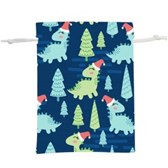 Cute-dinosaurs-animal-seamless-pattern-doodle-dino-winter-theme  Lightweight Drawstring Pouch (xl) by Vaneshart