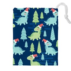 Cute-dinosaurs-animal-seamless-pattern-doodle-dino-winter-theme Drawstring Pouch (5xl)