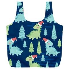 Cute-dinosaurs-animal-seamless-pattern-doodle-dino-winter-theme Full Print Recycle Bag (xxxl) by Vaneshart