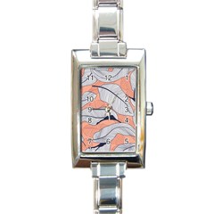 Floral-seamless-pattern-with-leaves-tropical-background Rectangle Italian Charm Watch by Vaneshart