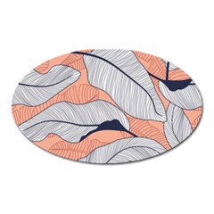 Floral-seamless-pattern-with-leaves-tropical-background Oval Magnet by Vaneshart