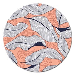 Floral-seamless-pattern-with-leaves-tropical-background Magnet 5  (round) by Vaneshart