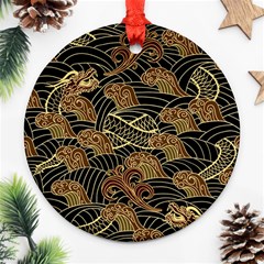 Oriental-traditional-seamless-pattern Ornament (round) by Vaneshart