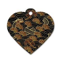 Oriental-traditional-seamless-pattern Dog Tag Heart (one Side) by Vaneshart