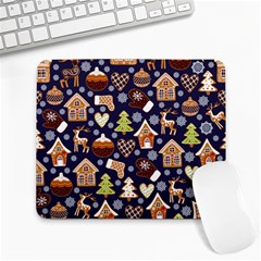 Winter-seamless-patterns-with-gingerbread-cookies-holiday-background Large Mousepads by Vaneshart