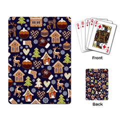 Winter-seamless-patterns-with-gingerbread-cookies-holiday-background Playing Cards Single Design (rectangle) by Vaneshart