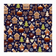 Winter-seamless-patterns-with-gingerbread-cookies-holiday-background Medium Glasses Cloth by Vaneshart