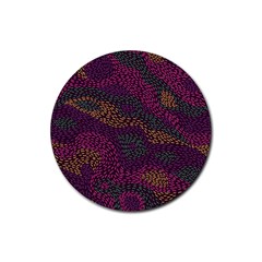 Colorful-abstract-seamless-pattern Rubber Round Coaster (4 Pack)  by Vaneshart