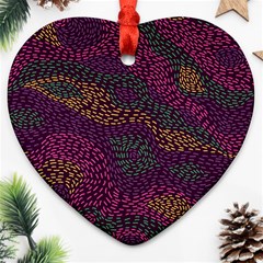 Colorful-abstract-seamless-pattern Heart Ornament (two Sides) by Vaneshart