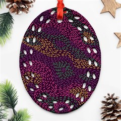 Colorful-abstract-seamless-pattern Oval Filigree Ornament (two Sides)