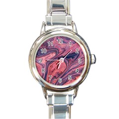 Abstract-colorful-painting-background-closeup Round Italian Charm Watch