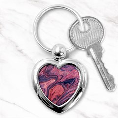 Abstract-colorful-painting-background-closeup Key Chain (Heart)