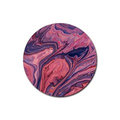 Abstract-colorful-painting-background-closeup Rubber Round Coaster (4 pack) 