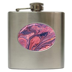 Abstract-colorful-painting-background-closeup Hip Flask (6 oz)