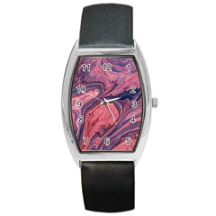 Abstract-colorful-painting-background-closeup Barrel Style Metal Watch