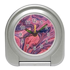 Abstract-colorful-painting-background-closeup Travel Alarm Clock