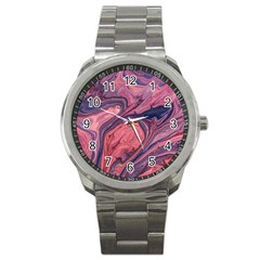 Abstract-colorful-painting-background-closeup Sport Metal Watch