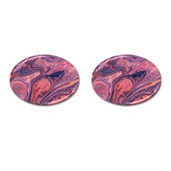 Abstract-colorful-painting-background-closeup Cufflinks (Oval)