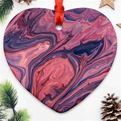 Abstract-colorful-painting-background-closeup Heart Ornament (Two Sides)