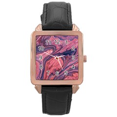 Abstract-colorful-painting-background-closeup Rose Gold Leather Watch 