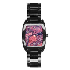 Abstract-colorful-painting-background-closeup Stainless Steel Barrel Watch