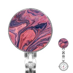 Abstract-colorful-painting-background-closeup Stainless Steel Nurses Watch